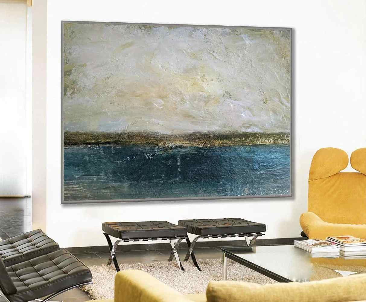 Navy Sky Minimalist Not Abstract Canvas Artwork SU26A wall art